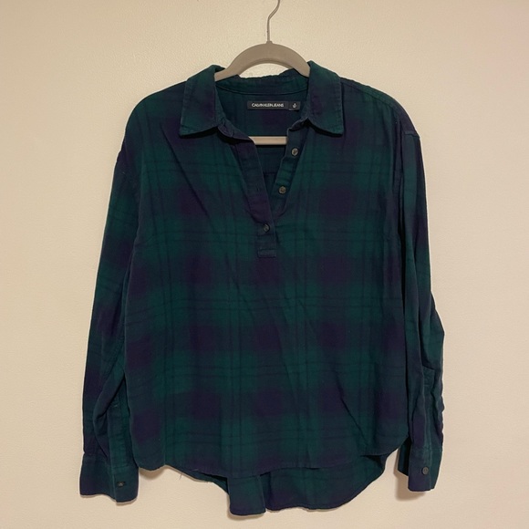 Calvin Klein Jeans Women’s Half Button Flannel Size M - Picture 1 of 4